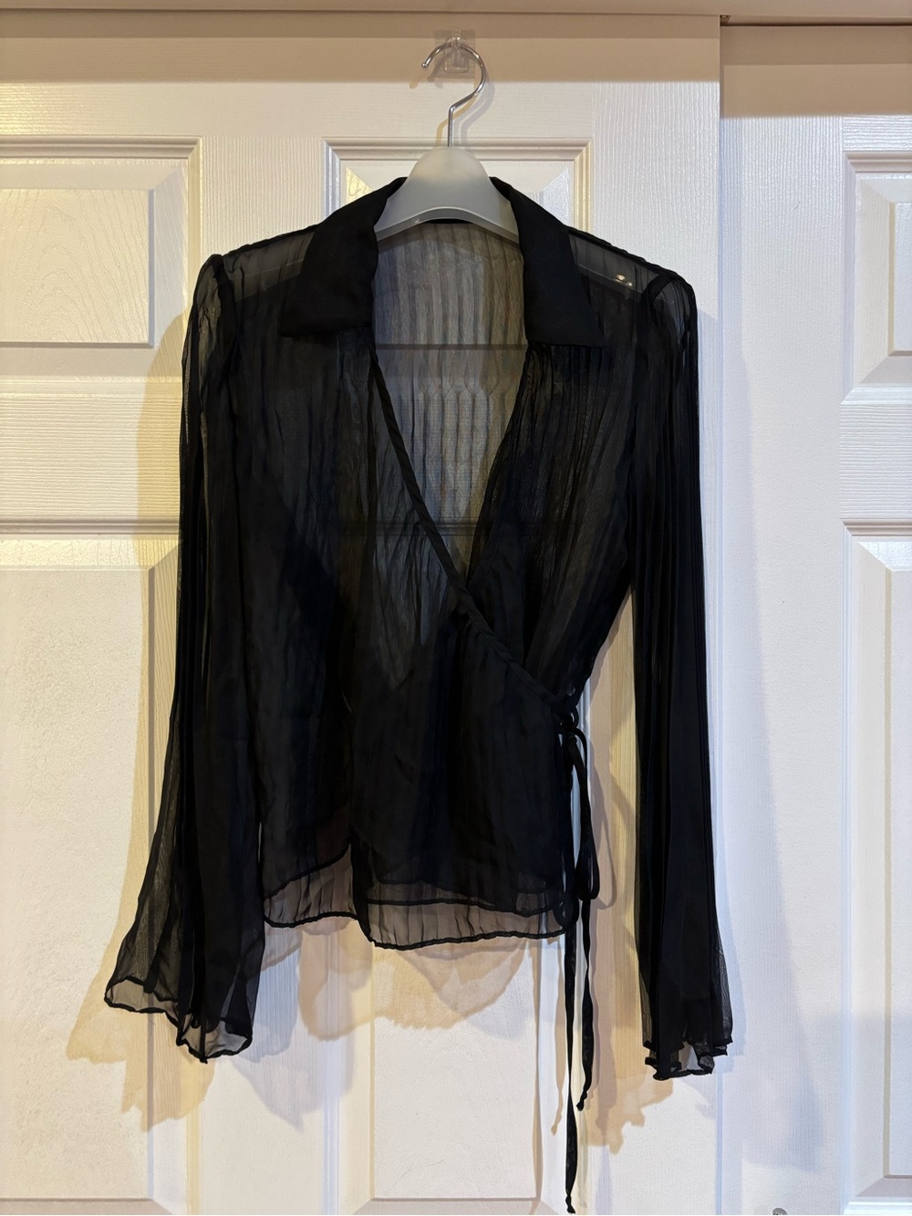 ❌SOLD—DO NOT BUY❌ Ribkoff Trends Vintage Black Sheer Wrap Blouse